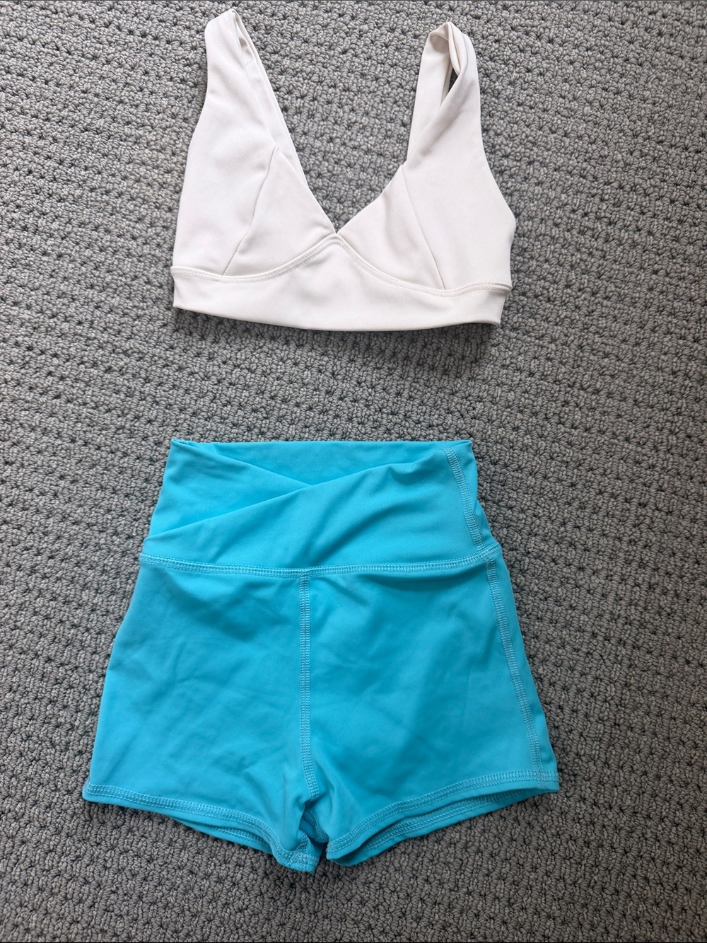Tiger Friday - Top and  High-Waist Turquoise Athletic Shorts
